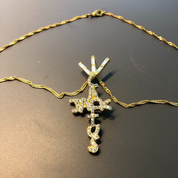 ► FAKE DIAMOND GOLD CHAIN TRAVIS SCOTT CACTUS JACK - Picture 1 of 3